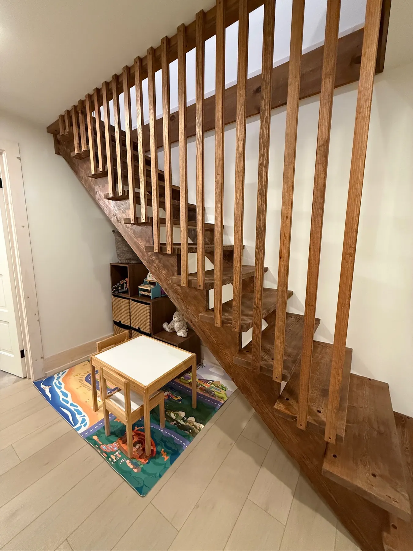 Haliburton Cottage, lower level and stairs after the renovation