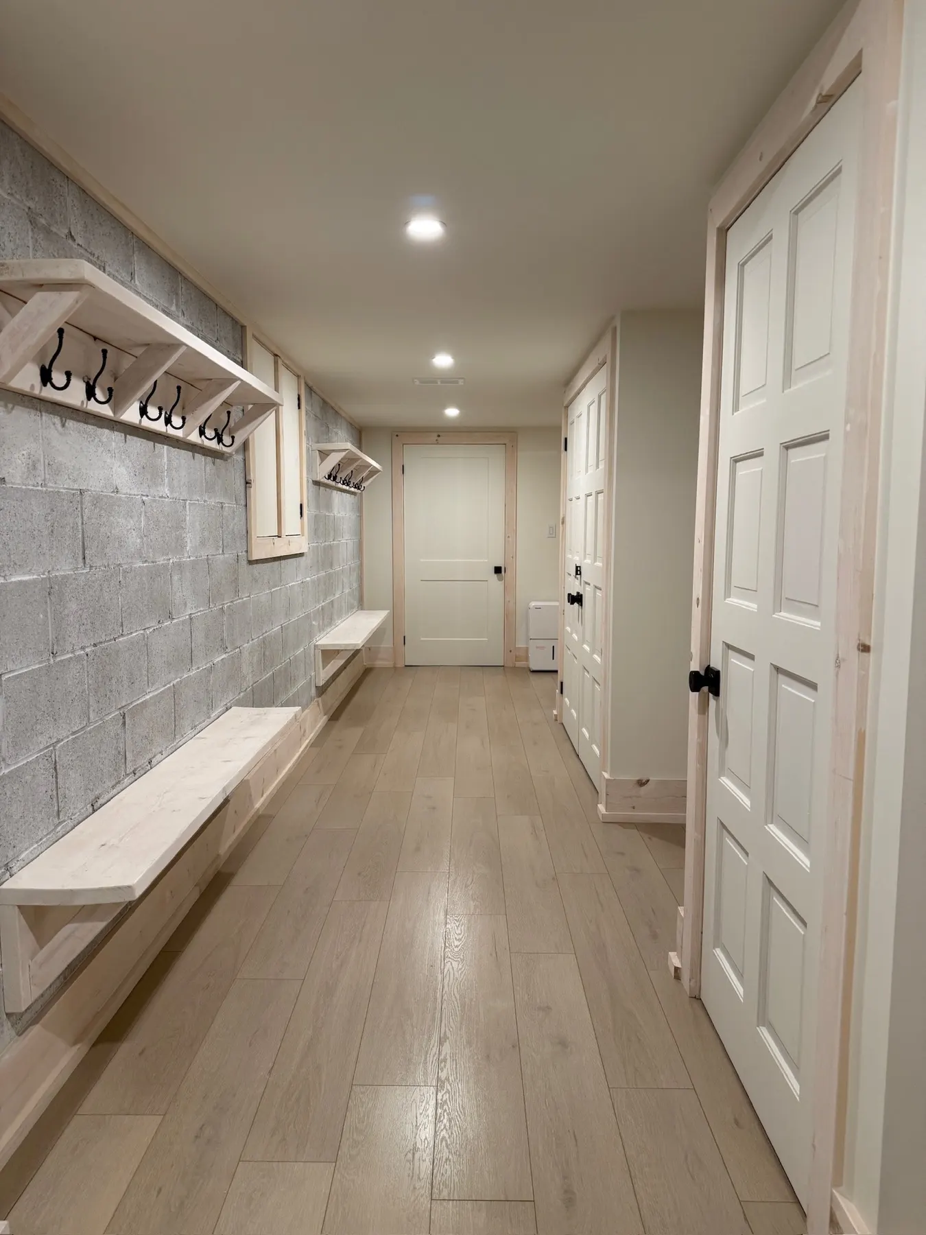 Haliburton Cottage, lower-level hall after the renovation
