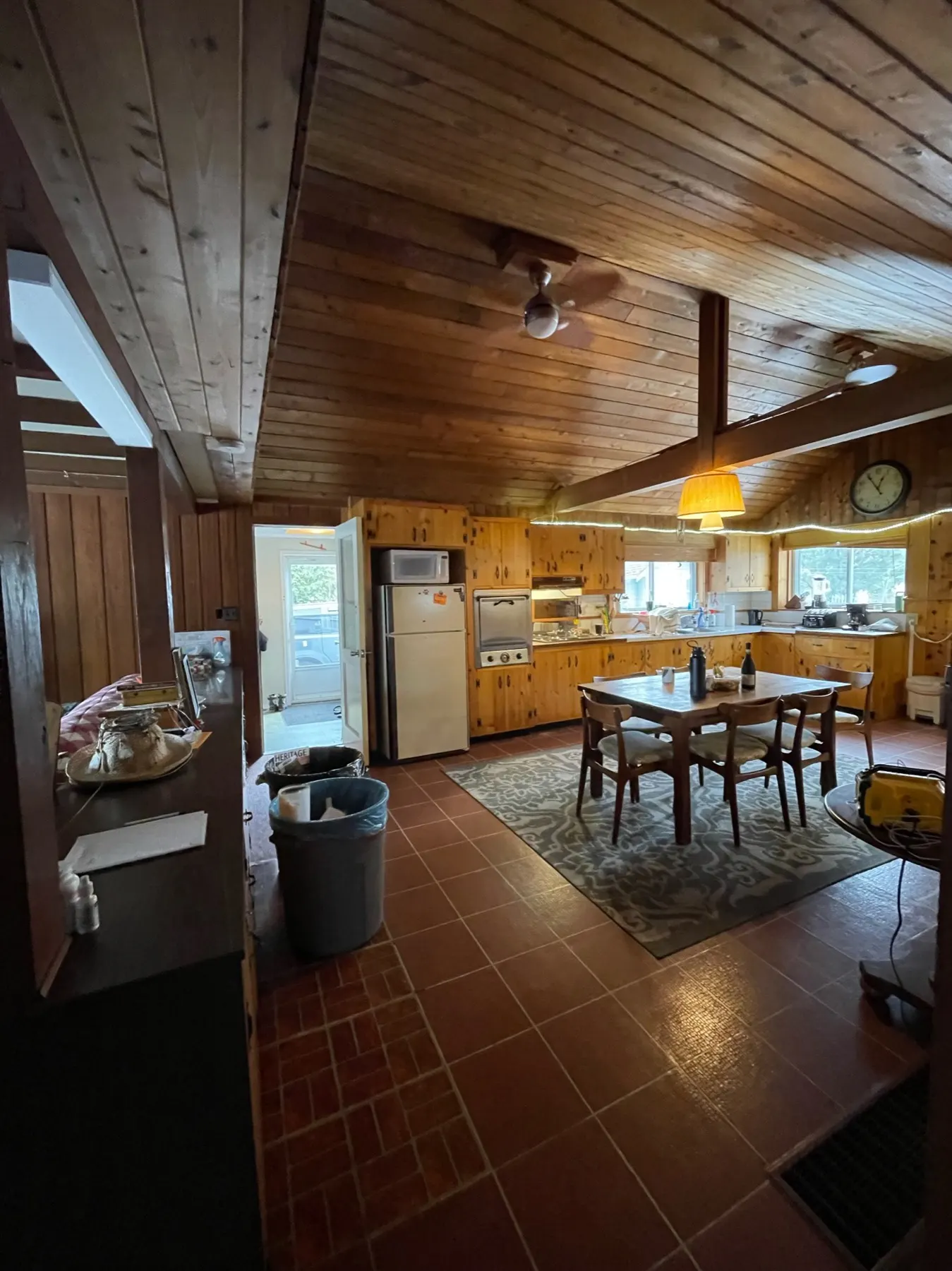 Haliburton Cottage, kitchen and dining before the renovation