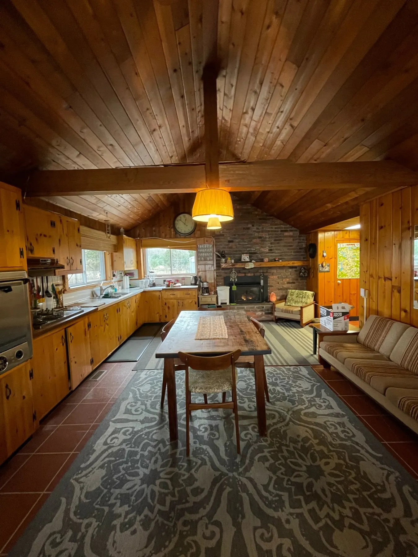 Haliburton Cottage, kitchen and dining before the renovation